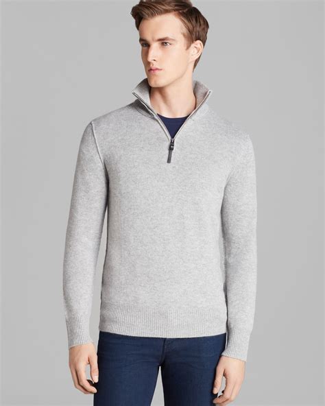 burberry gray zip up|burberry quarter zip sweater.